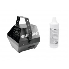 EUROLITE Set B-100 Seifenblasenmaschine schwarz DMX + Seifenblasenfluid 1l