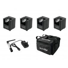 EUROLITE Set 4x AKKU UP-1 + SB-4 Soft-Bag + QuickDMX Funksender