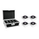 EUROLITE Set 4x AKKU IP Flat Light 1 chrom + Case