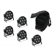 EUROLITE Set 5x LED SLS-7 HCL Spot + Soft-Bag