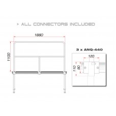 GUIL TMQ-02/440 Bühnengeländer 188cm Aluminiumversion