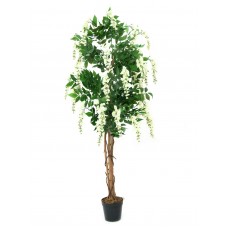 EUROPALMS Goldregenbaum, Kunstpflanze, weiß, 180cm