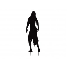 EUROPALMS Silhouette Metall Zombie Frau, 135cm