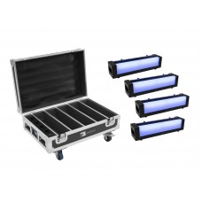 EUROLITE Set 4x AKKU Bar-6 Glow QCL + Case mit Ladefunktion