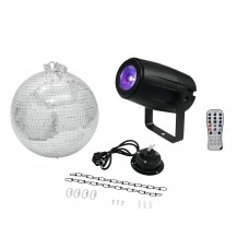 EUROLITE Set Spiegelkugel 30cm mit Motor + LED PST-5 QCL Spot sw