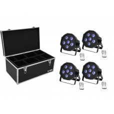 EUROLITE Set 4x LED SLS-603 TCL UV Floor + Case TDV-1