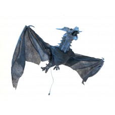 EUROPALMS Halloween Flying Dragon, animiert, blau, 120cm