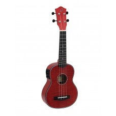 DIMAVERY UK-100 Sopran-Ukulele, flamed red