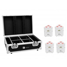 EUROLITE Set 4x AKKU TL-3 TCL weiß + Case mit Ladefunktion