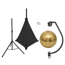 EUROLITE Set Spiegelkugel 50cm gold mit Stativ und Segel schwarz