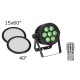 EUROLITE Set LED IP PAR 7x8W QCL Spot + 2x Diffusorscheibe (15x60° und 40°)