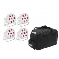 EUROLITE Set 4x LED SLS-7 HCL Spot weiß + Soft-Bag