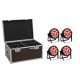 EUROLITE Set 4x LED 7C-12 Silent Slim Spot + Case