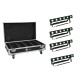 EUROLITE Set 4x AKKU Bar-6 QCL + Flightcase mit Ladefunktion