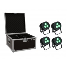 EUROLITE Set 4x LED IP PAR 3x8W QCL Spot + Case