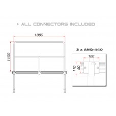 GUIL TMQ-02/440 Bühnengeländer 188cm Aluminiumversion sw