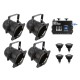 EUROLITE Set 4x PAR-38 Spot sw dim2warm + EDX-4 DMX RDM LED-Dimmerpack