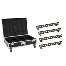 EUROLITE Set 4x LED IP T-PIX 12 HCL Leiste + Case mit Rollen