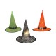 EUROPALMS Halloween Hexenhut 3er Set, beleuchtet, 36cm