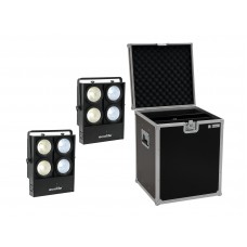 EUROLITE Set 2x Audience Blinder 4x100W LED COB CW/WW + Case