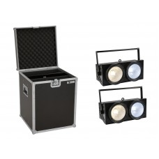 EUROLITE Set 2x Audience Blinder 2x100W LED COB CW/WW + Case