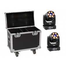 EUROLITE Set 2x LED TMH-H90 + Case mit Rollen