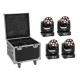 EUROLITE Set 4x LED TMH-H90 + Case mit Rollen