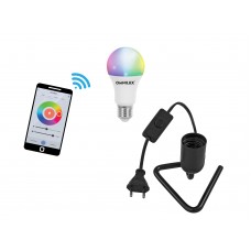 EUROLITE Set LED E27 RGB/WW/CW WiFi + Triangle Fassung schwarz