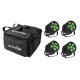 EUROLITE Set 4x LED Silent Par 6 QCL Floor sw + Soft-Bag