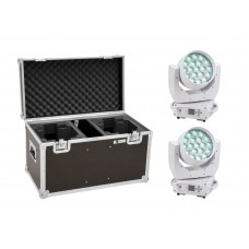 EUROLITE Set 2x LED TMH-X4 Moving-Head Wash Zoom ws + EU Case