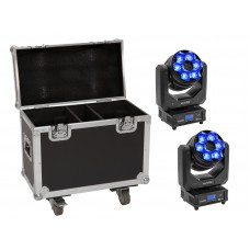 EUROLITE Set 2x LED TMH-H240 Beam/Wash/Flowereffekt + Case