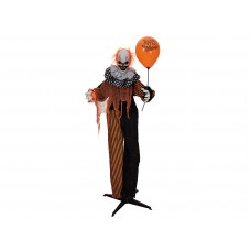 EUROPALMS Halloween Figur Clown mit Luftballon, animiert, 166cm