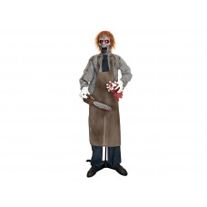 EUROPALMS Halloween Figur Zombie mit Kettensäge, animiert, 170cm