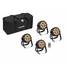 EUROLITE Set 4x LED PARty Spot Silent RGB/WW mit Soft-Bag