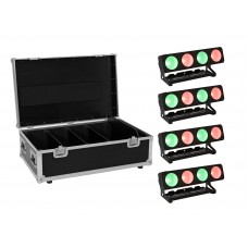 EUROLITE Set 4x LED PMB-4 COB QCL 30W Leiste + Case