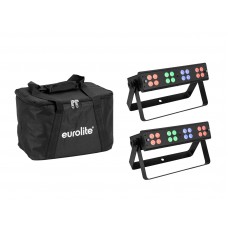 EUROLITE Set 2x LED Silent Bar 16x4W RGB/WW + Soft-Bag