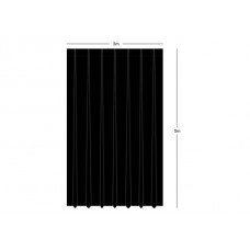 Wentex Pipes & Drapes Vorhang Satin, schwarz, 3x5m, 175g/m²