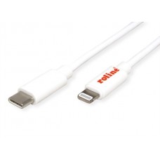 Roline Lightning Kabel, 1.0m, Lightning male / USB C male