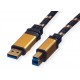 Roline Gold USB Kabel,  3m, USB A 3.2 / USB B 3.2