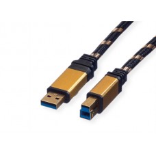 Roline Gold USB Kabel, 0.8m, USB A 3.2 / USB B 3.2
