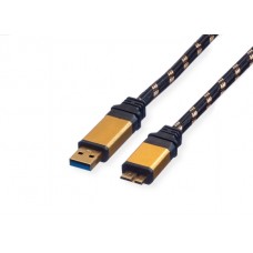 Roline Gold USB Kabel, 0.8m, USB A 3.2 / USB Mirco-B 3.2