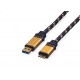 Roline Gold USB Kabel, 0.8m, USB A 3.2 / USB Mirco-B 3.2