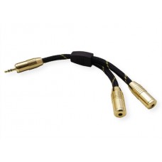 Roline Gold Audio Adapterkabel, 0.2m, Miniklinke m./Minikllinke f Roline Gold Audio Adapterkabel, 0.2m, Miniklinke m./Minikllinke f