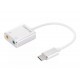Sandberg 136-26 USB C / Sound Link Konverter, 2x Klinke 3.5mm / 1x USB C