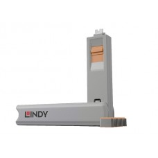 Lindy 40428 USB-C Port Schloss SET,ORANGE,1x Schlüssel/4x Schloss