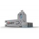 Lindy 40452 USB-A Port Schloss SET, BLAU, 1x Schlüssel/4x Schloss