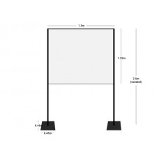 Wentex Pipes & Drapes Spuckschutz/Schutzwand,SET, schw.,130x125cm