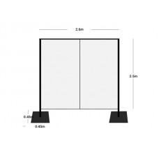 Wentex Pipes & Drapes Spuckschutz/Schutzwand SET, schw.,260x250cm