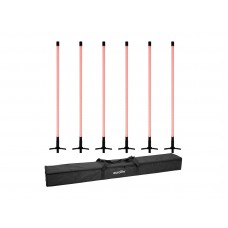 EUROLITE Set 6x LED Leuchtstab 134cm RGB + Soft-Bag