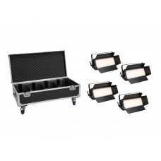 EUROLITE Set 4x LED PLL-576 CW/WW Panel + Case mit Rollen